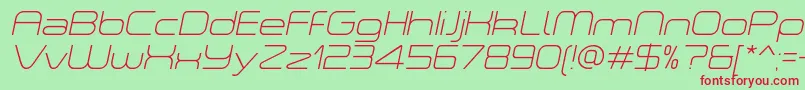 ASpaceThinItalicDemo Font – Red Fonts on Green Background