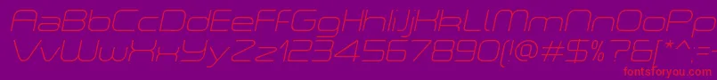 ASpaceThinItalicDemo Font – Red Fonts on Purple Background