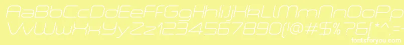 ASpaceThinItalicDemo Font – White Fonts on Yellow Background