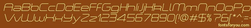 ASpaceThinItalicDemo Font – Yellow Fonts on Brown Background