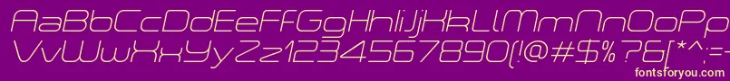 ASpaceThinItalicDemo Font – Yellow Fonts on Purple Background