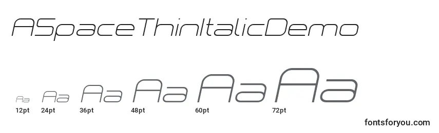 ASpaceThinItalicDemo Font Sizes