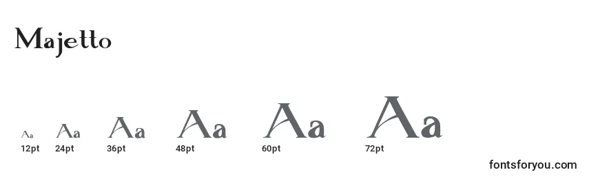 Размеры шрифта Majetto