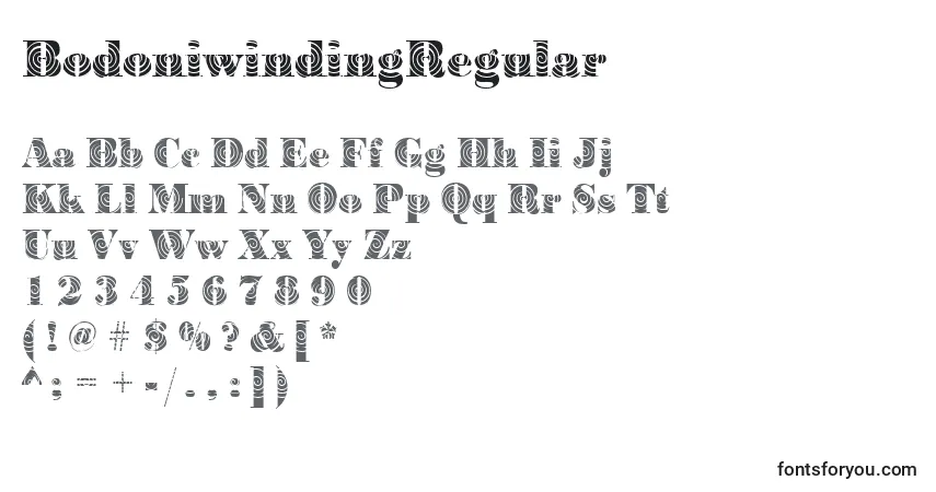Schriftart BodoniwindingRegular – Alphabet, Zahlen, spezielle Symbole