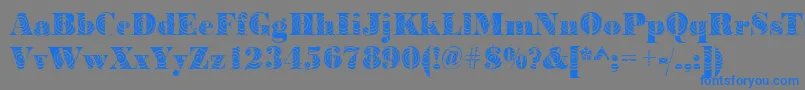 BodoniwindingRegular-Schriftart – Blaue Schriften auf grauem Hintergrund