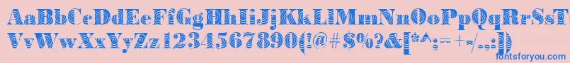 BodoniwindingRegular Font – Blue Fonts on Pink Background