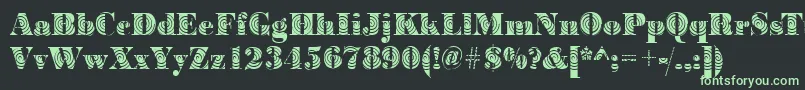 BodoniwindingRegular Font – Green Fonts on Black Background