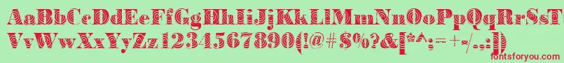 BodoniwindingRegular Font – Red Fonts on Green Background