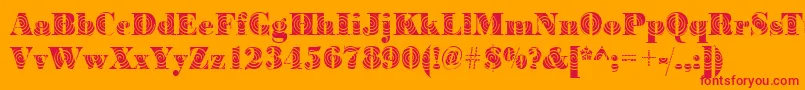 BodoniwindingRegular Font – Red Fonts on Orange Background