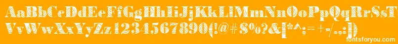 Weitere Informationen zur BodoniwindingRegular-Schriftart BodoniwindingRegular-Schriftart – Weiße Schriften auf orangefarbenem Hintergrund