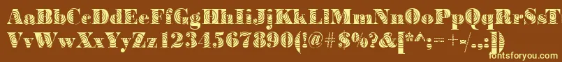 BodoniwindingRegular Font – Yellow Fonts on Brown Background