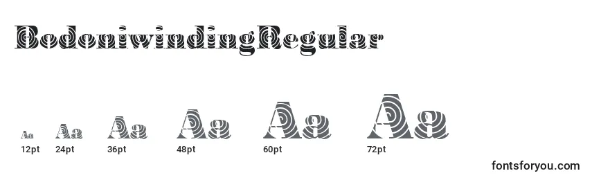 Размеры шрифта BodoniwindingRegular