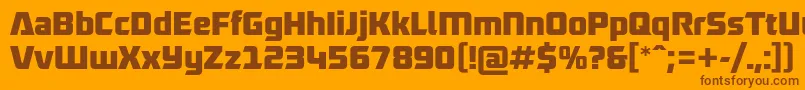 RobofanFree Font – Brown Fonts on Orange Background