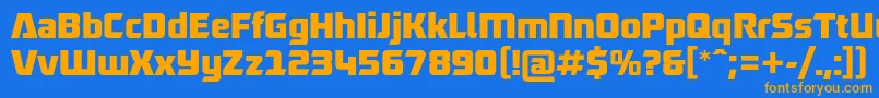 RobofanFree Font – Orange Fonts on Blue Background
