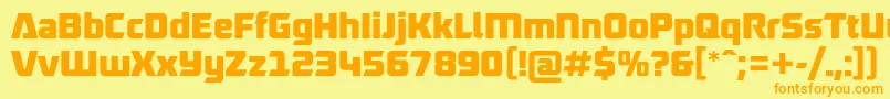 RobofanFree Font – Orange Fonts on Yellow Background