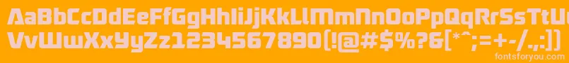 Fonte RobofanFree – fontes rosa em um fundo laranja