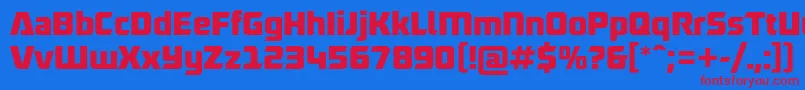 RobofanFree Font – Red Fonts on Blue Background
