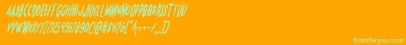 Monsteramacondital Font – Green Fonts on Orange Background