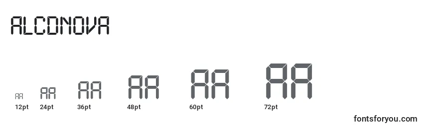 Размеры шрифта ALcdnova