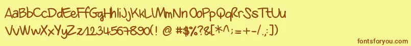 Danila-fontti – ruskeat fontit keltaisella taustalla