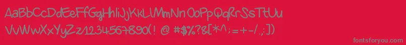 Danila Font – Gray Fonts on Red Background