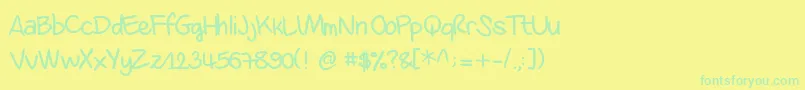 Weitere Informationen zur Danila-Schriftart Danila-Schriftart – Grüne Schriften auf gelbem Hintergrund