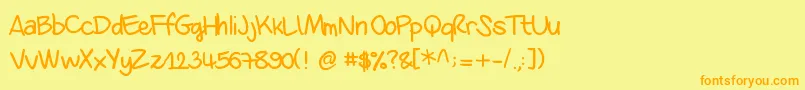 Czcionka Danila – pomarańczowe czcionki na żółtym tle