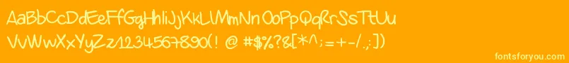 Danila-Schriftart – Gelbe Schriften auf orangefarbenem Hintergrund