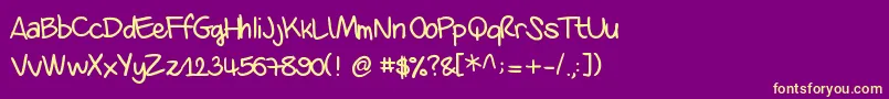 Danila-Schriftart – Gelbe Schriften auf violettem Hintergrund