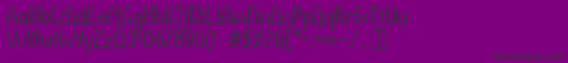 Akaindic-Schriftart – Schwarze Schriften auf violettem Hintergrund