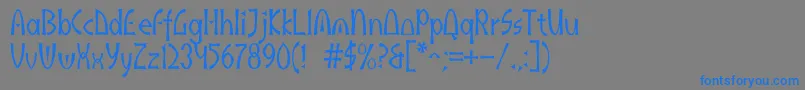 フォントAkaindic – 灰色の背景に青い文字