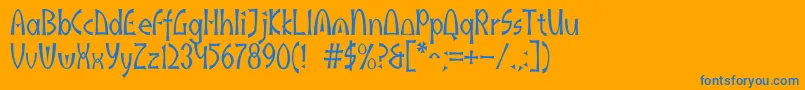 Akaindic Font – Blue Fonts on Orange Background