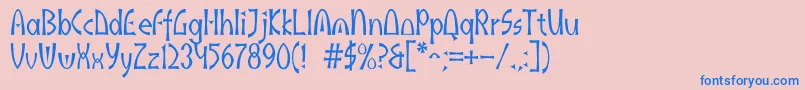 Akaindic Font – Blue Fonts on Pink Background