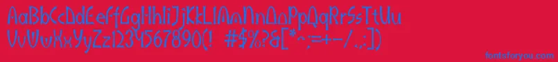 Akaindic Font – Blue Fonts on Red Background