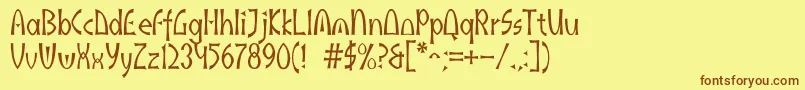 Akaindic Font – Brown Fonts on Yellow Background