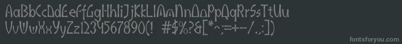 フォントAkaindic – 黒い背景に灰色の文字