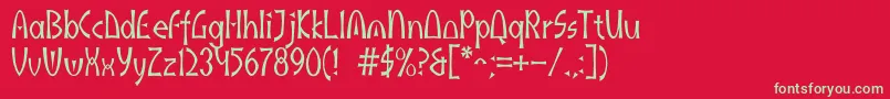 フォントAkaindic – 赤い背景に緑の文字