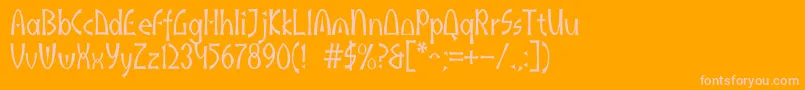 Akaindic Font – Pink Fonts on Orange Background