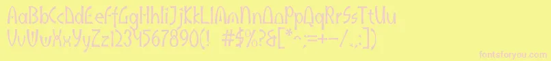 Akaindic-fontti – vaaleanpunaiset fontit keltaisella taustalla