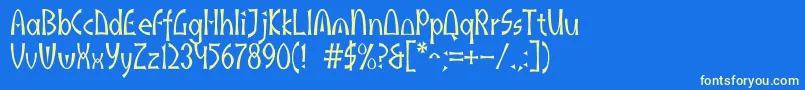 Akaindic Font – Yellow Fonts on Blue Background