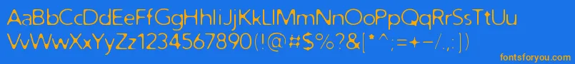 DistroLight Font – Orange Fonts on Blue Background