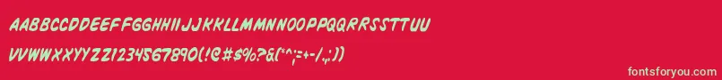 VigilanteNotesCondensed Font – Green Fonts on Red Background