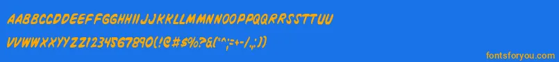 VigilanteNotesCondensed Font – Orange Fonts on Blue Background