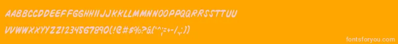 VigilanteNotesCondensed-Schriftart – Rosa Schriften auf orangefarbenem Hintergrund