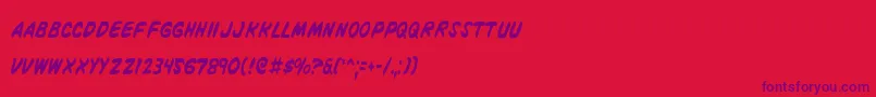 VigilanteNotesCondensed Font – Purple Fonts on Red Background