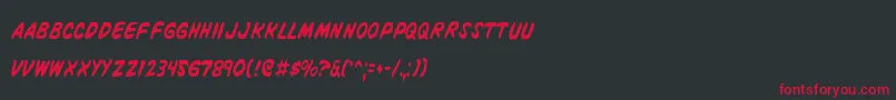 VigilanteNotesCondensed Font – Red Fonts on Black Background