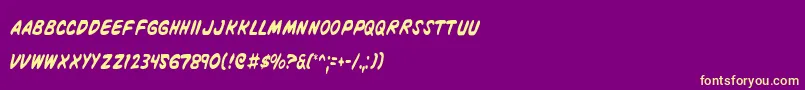 VigilanteNotesCondensed Font – Yellow Fonts on Purple Background