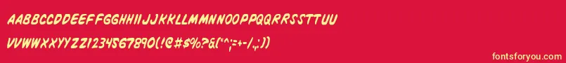 VigilanteNotesCondensed Font – Yellow Fonts on Red Background