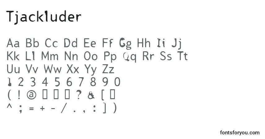 Schriftart Tjackluder – Alphabet, Zahlen, spezielle Symbole