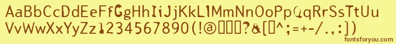 Tjackluder-fontti – ruskeat fontit keltaisella taustalla